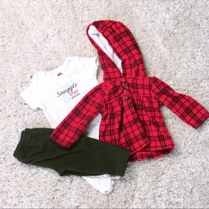 [SOLD] Plaid Pattern Hooded Sweater Onesie Pants O